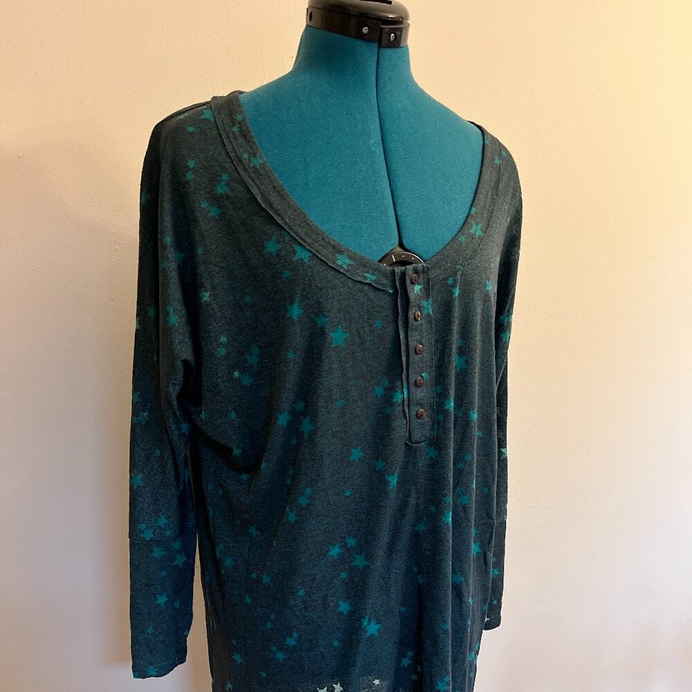 Free People Green Star Sleep Shirt Size Small
